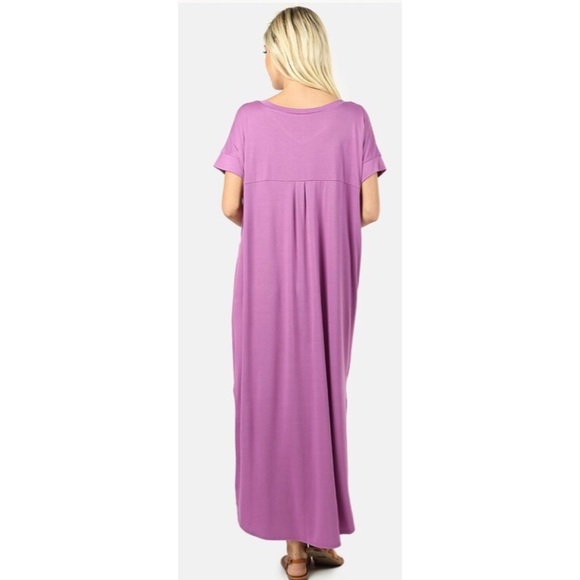 Dark Mauve Oversized Loose Fit Maxi Dress S M L XL - Picture 2 of 4
